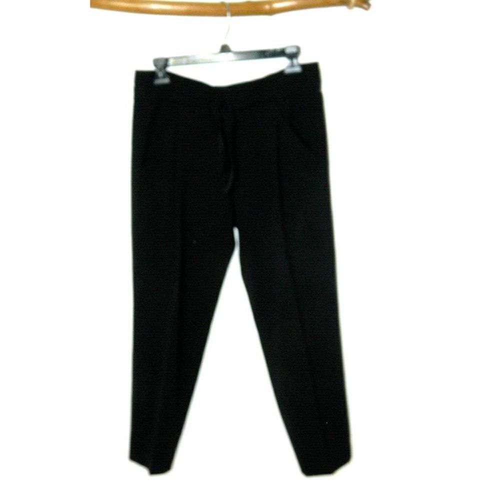 VINCE Pants Women's Black High Waisted Paper Bag Tie Cropped Pockets Size 4 - Picture 2 of 11